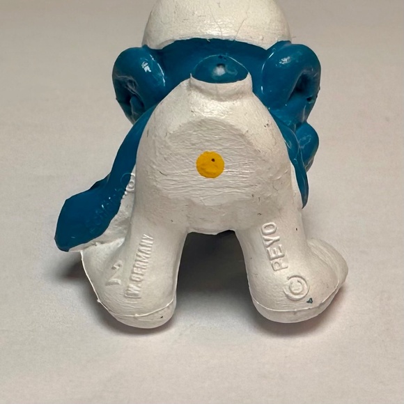 Vintage Schleich Thinking Smurf Sitting Hong Kong 1980s PVC Figure - Picture 5 of 5